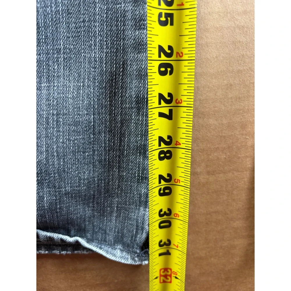 7 For All Mankind Jeans Womens 29 Gray A Pocket Flare Distressed Low Rise Denim
